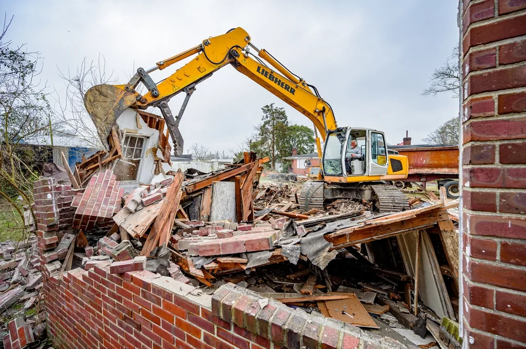 Debris and junk separated for donation, recycling and disposal